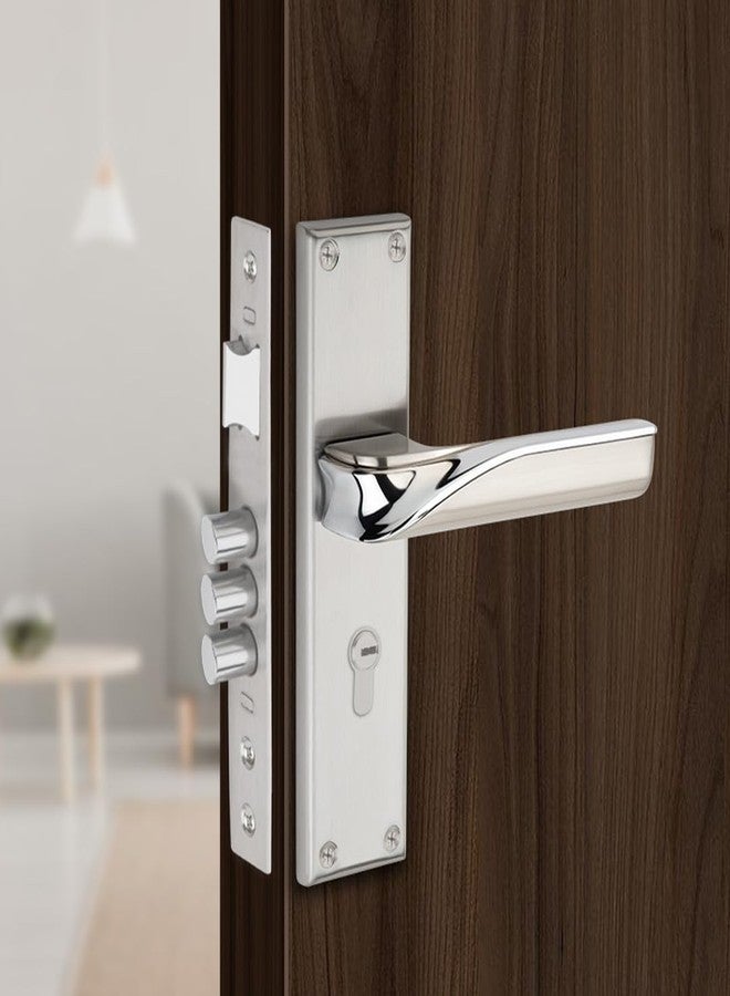 Link Karoq Mortise Lock |for Main & Internal Door for Main & Internal Door in Home/Office/Hotel | 8 Inches Heavy Duty Handle Set with One Side Key Access, 3 Keys |SS Finish|2 Years Warranty - Image 1